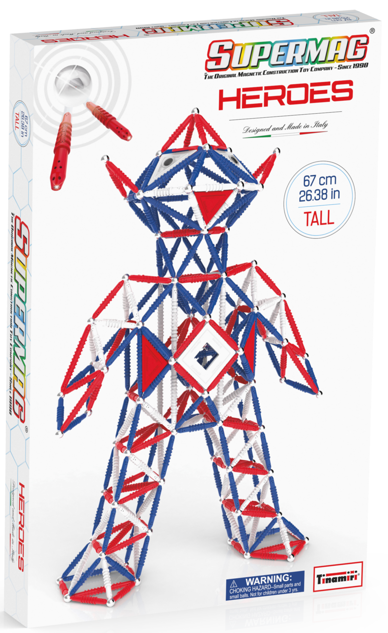 Tinamiri Supermag - Heroes Baby 460 - Magnetic Building Set, Educational construction fun, 460 piece set, Magnet Toys, 0170